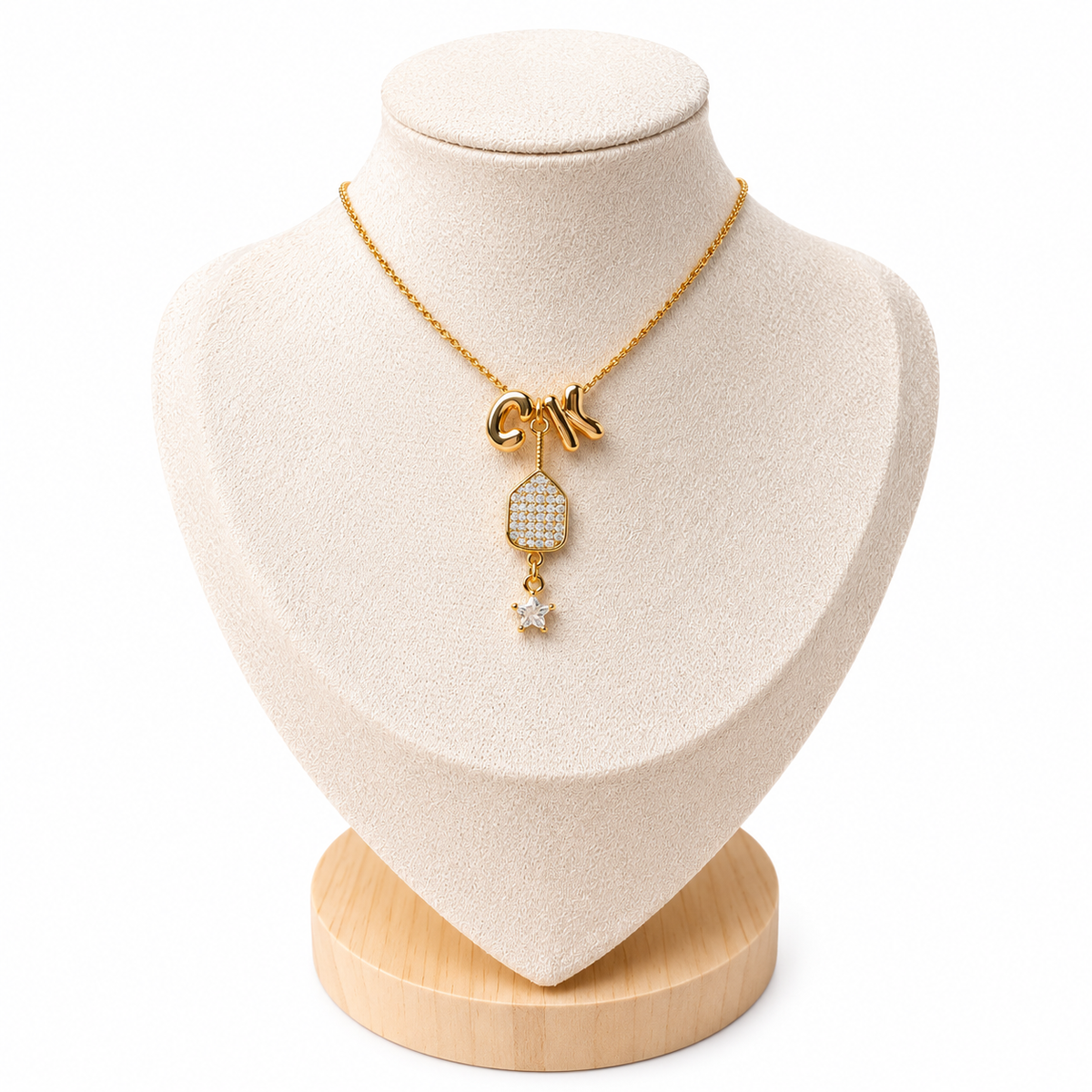 2 Initial Anna Pickleball Necklace